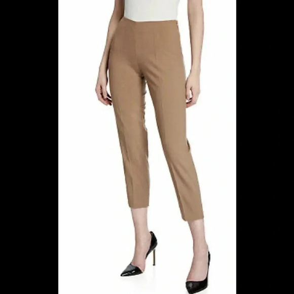 Leggiadro camel stretch cotton crop pants side zip Size 14 - Picture 7 of 7